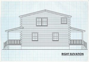 Log Home Right Elevation - Lexington