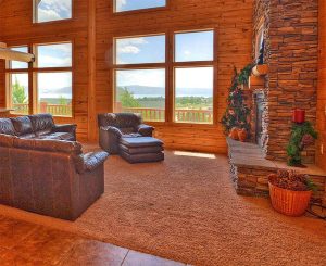 Log Home Living Room - Tradewater