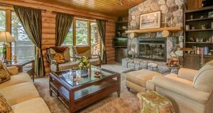 Spacious Living Room with Fireplace - Litchfield