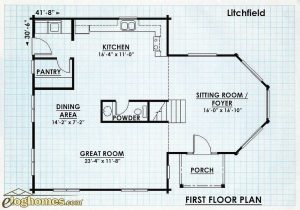 Log Home First Floor Plan - Litchfield