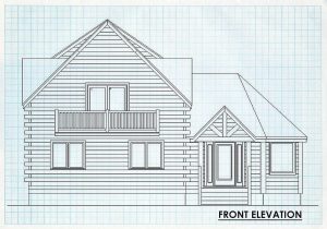 Log Home Front Elevation - Litchfield