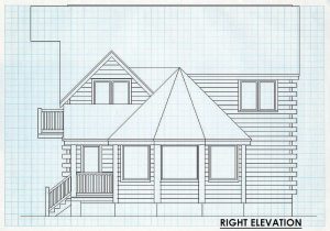 Log Home Right Elevation - Litchfield