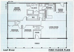 Log Home First Floor Plan - Lost River