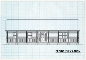 Log Home Front Elevation - Lost River