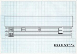 Log Home Rear Elevation - Lost River