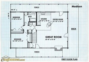 Log Home First Floor Plan - Madison