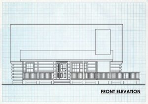 Log Home Front Elevation - Madison