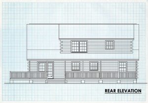 Log Home Rear Elevation - Madison