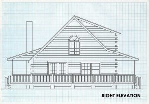 Log Home Right Elevation - Madison