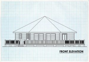 Log Home Front Elevation - Manawray