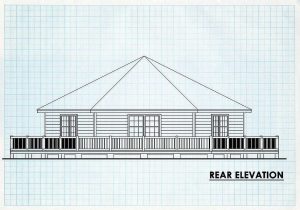 Log Home Rear Elevation - Manawray