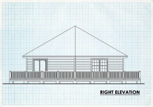 Log Home Right Elevation - Manawray