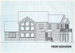 Log Home Front Elevation - Manchester