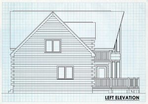 Log Home Left Elevation - Mangrove