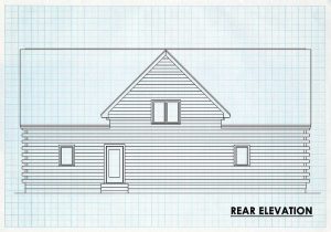 Log Home Rear Elevation - Mangrove