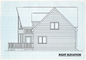 Log Home Right Elevation - Mangrove