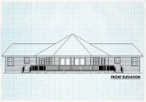 Log Home Front Elevation - Mankato