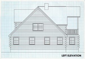 Log Home Left Elevation -  Mapleridge