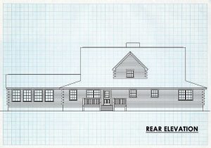 Log Home Rear Elevation - Mapleridge