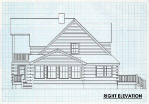 Log Home Right Elevation - Mapleridge