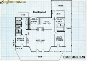 Log Home First Floor Plan - Maplewood