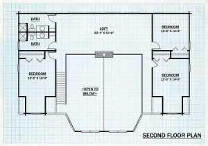 Log Home Second Floor Plan - Maplewood