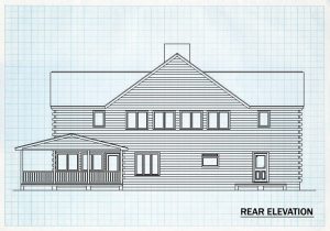 Log Home Rear Elevation - Maplewood