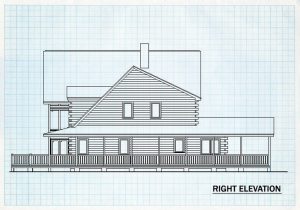 Log Home Right Elevation - Maplewood