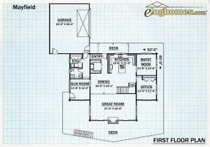 Log Home First Floor Plan - Mayfield