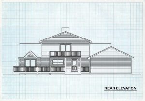 Log Home Rear Elevation - Mayfield