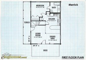 Log Home First Floor Plan - Merrick