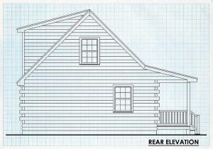 Log Home Rear Elevation - Merrick