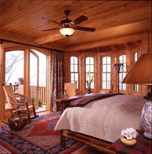 Log Home Bedroom - Mountainview