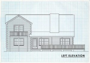 Log Home Left Elevation - Mountainview