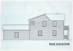 Log Home Rear Elevation - Mountainview