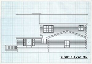 Log Home Right Elevation - Mountainview