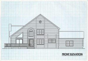 Log Home Front Elevation - Mountholly