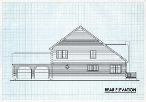 Log Home Rear Elevation - Mountholly