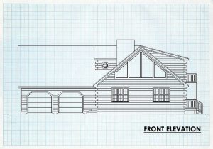 Log Home Front Elevation - Mount Laurel