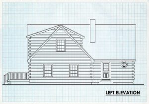 Log Home Left Elevation - Mount Laurel