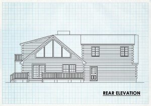 Log Home Rear Elevation - Mount Laurel