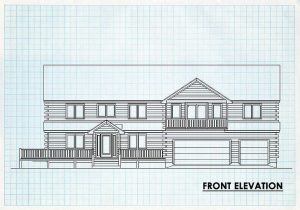Log Home Front Elevation - Mountvernon