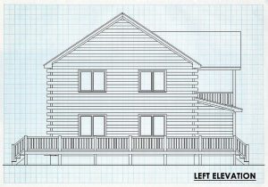 Log Home Left Elevation - Mountvernon