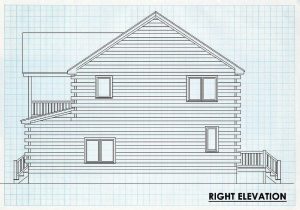 Log Home Right Elevation - Mountvernon