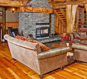 Living Room with Fireplace - New Castle