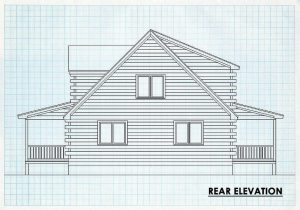 Log Home Rear Elevation - New Castle