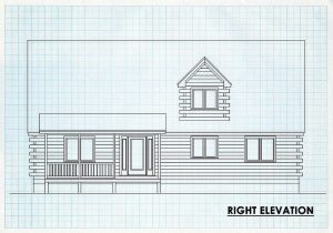 Log Home Right Elevation - New Castle