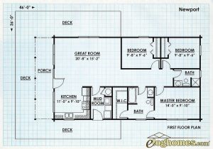 Log Home First Floor Plan - Newport