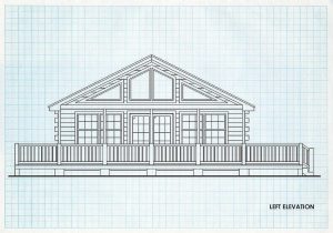 Log Home Left Elevation - Newport