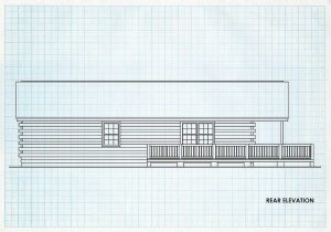 Log Home Rear Elevation - Newport